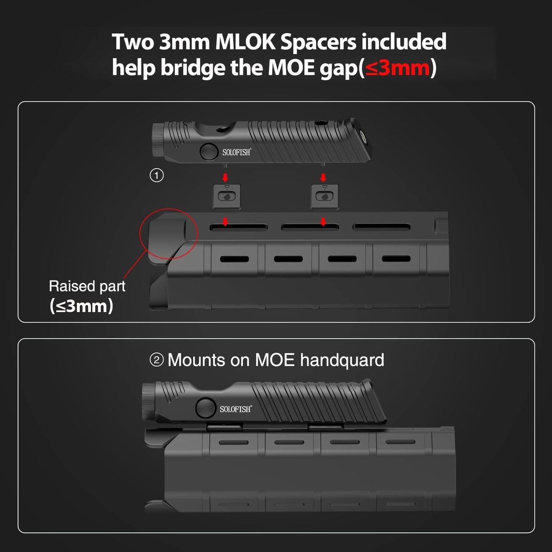 SOLOFISH 1450 Lumen Rifle Flashlight with Green Laser photo 2