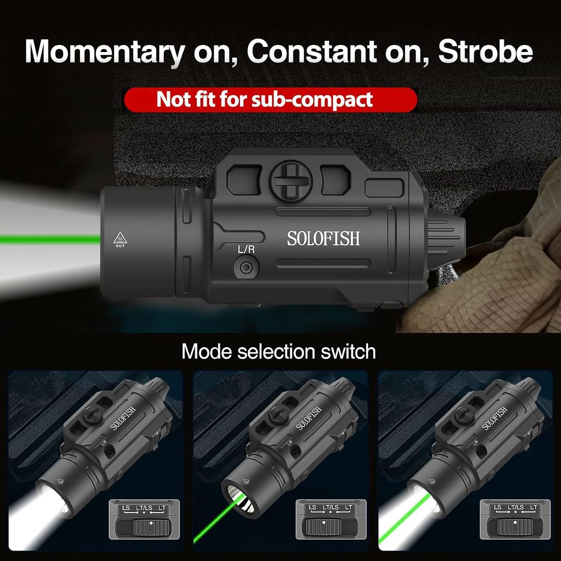 SOLOFISH 1500 Lumen Pistol Light Laser Combo photo 2