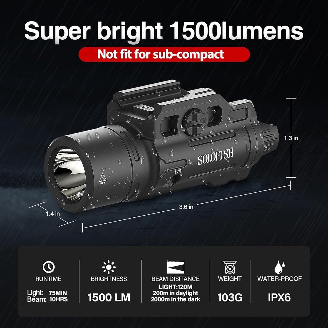 1500 lumens from a pistol light
