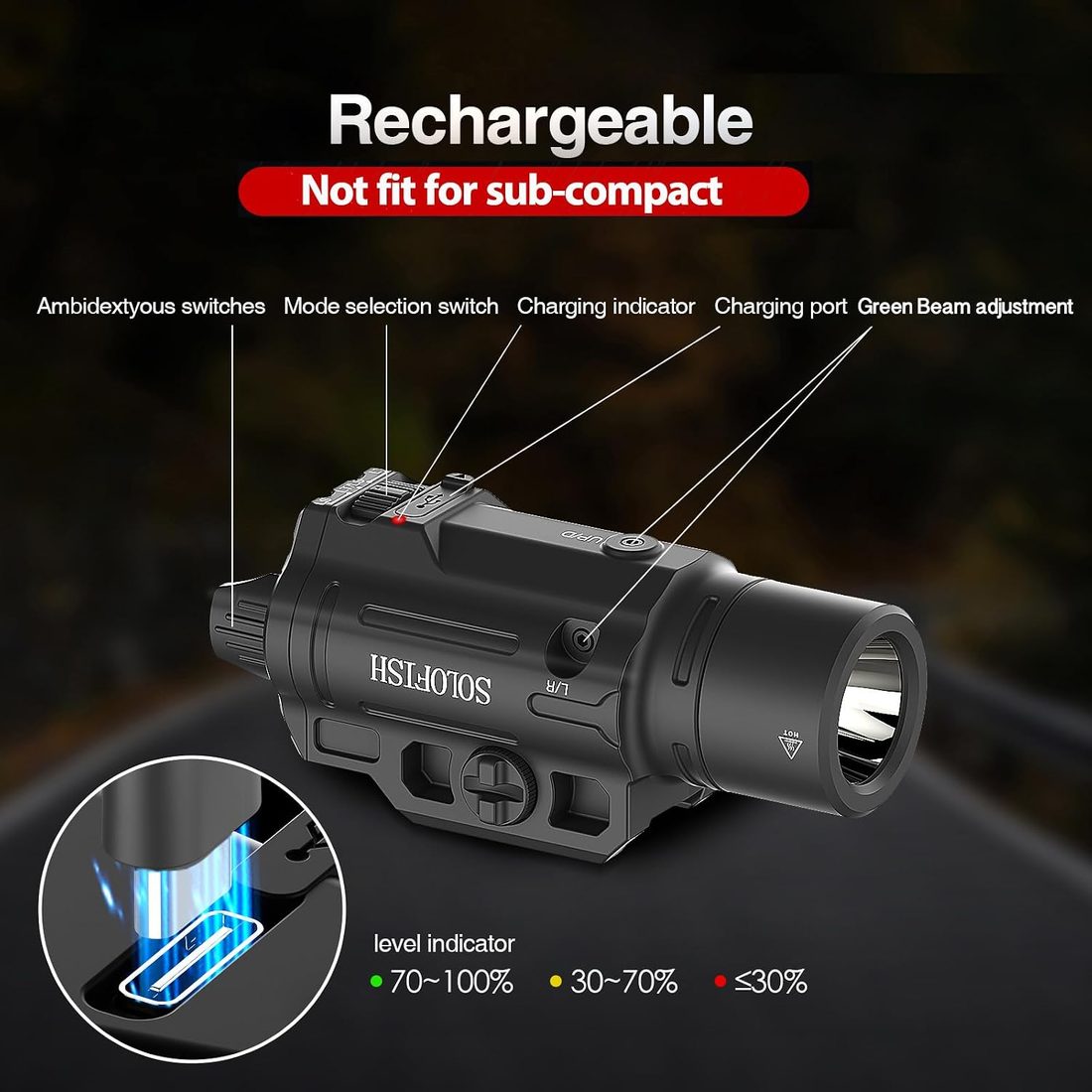 SOLOFISH 1500 Lumen Pistol Light Laser Combo photo 4