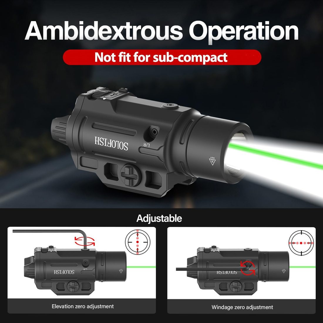 SOLOFISH 1500 Lumen Pistol Light Laser Combo photo 5