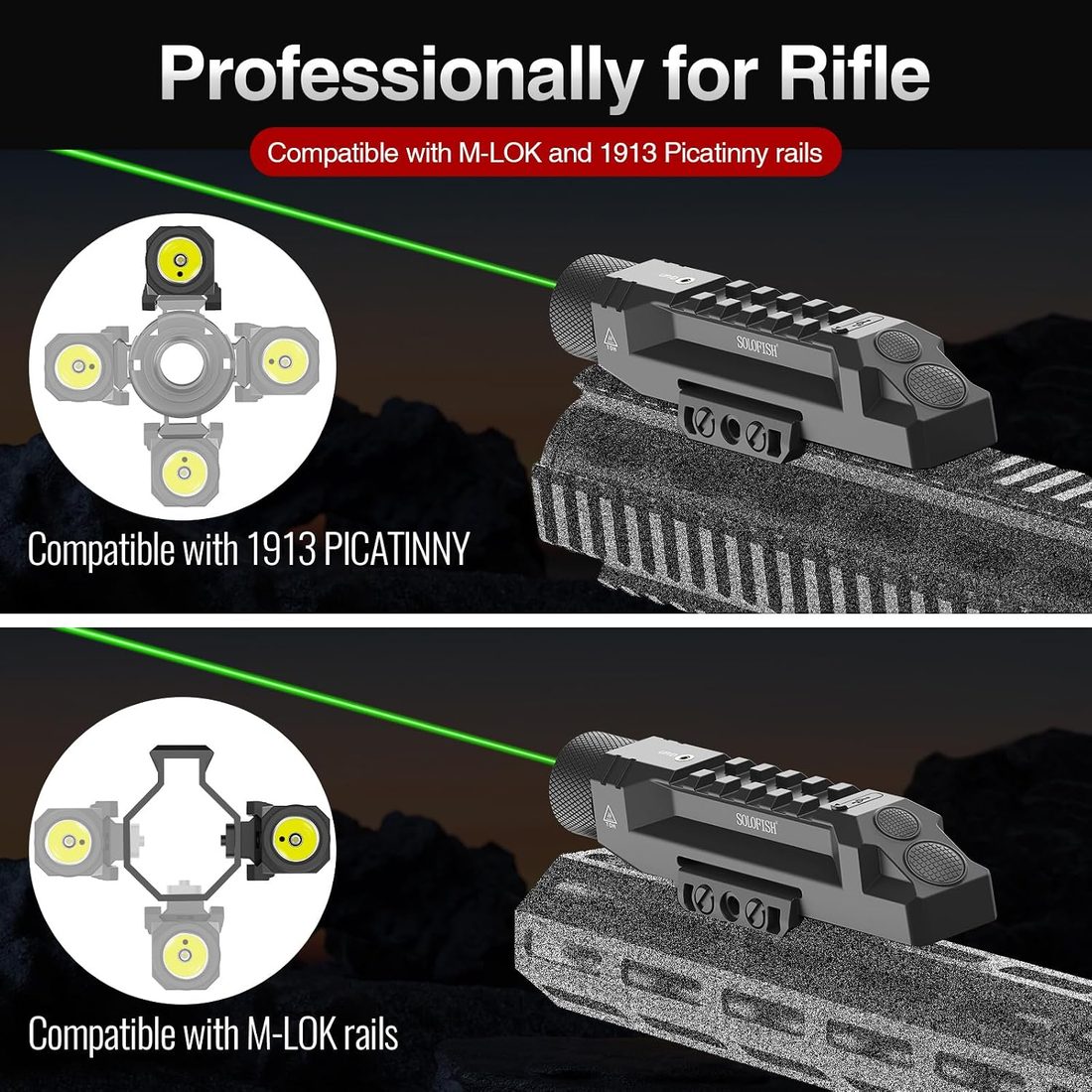 SOLOFISH 1750 Lumen Picatinny & M-LOK Rifle Light photo 6