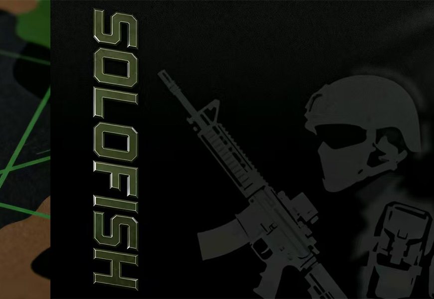 SOLOFISH operator with a rifle at night